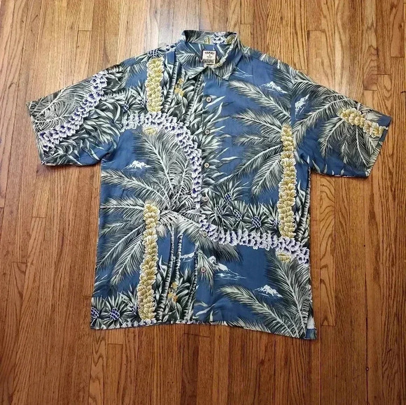 tommy bahama mens button down shirt shirt silk Hawaiian - Picture 1 of 5
